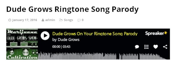 Dude Grows Ringtone Song Parody